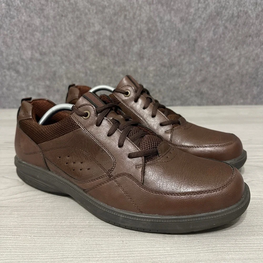 Nunn Bush KORE Walk Men Sz 11 Brown Moccasin Toe Lace‎ Up Oxfords 84811-201